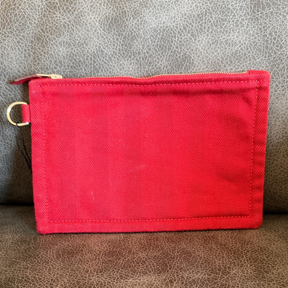 Hermes Red Zippered Pouch